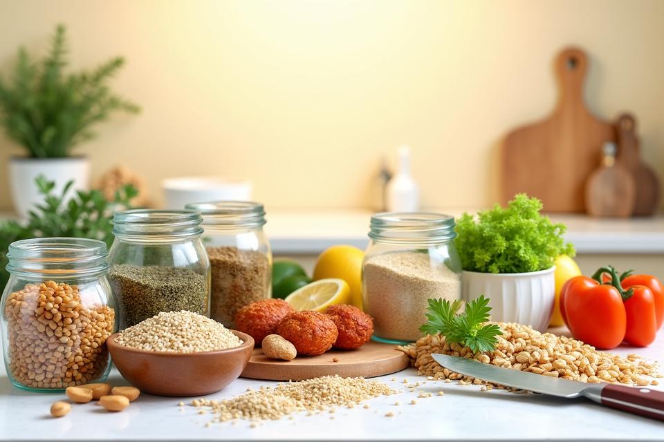 Variety of fresh, colorful, healthy ingredients on a wooden table, representing wholesome nutrition