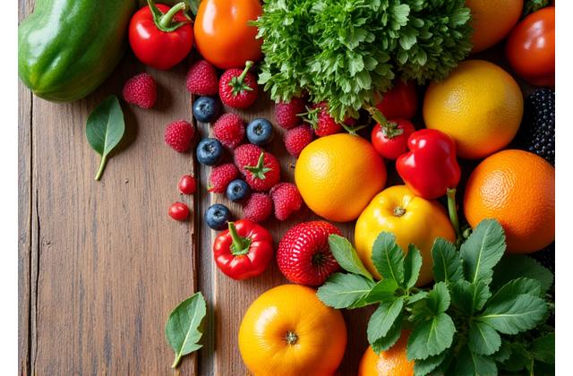 Fresh colorful fruits and vegetables, symbolizing nutritional guidance